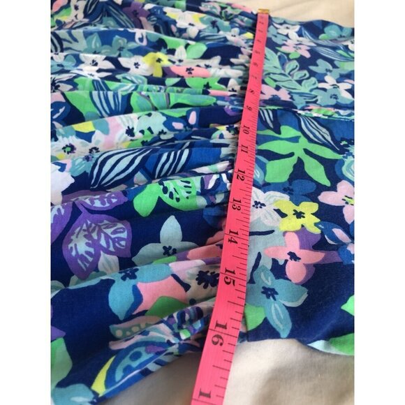 Lilly Pulitzer Floral Dress Women XS Blue Tropical Coastal Vacation Beach Summer - Picture 9 of 9